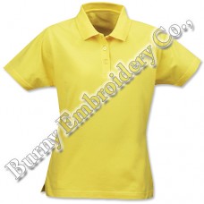 Ladies Short Sleeve Yellow Color Polyester and Cotton Shirts Polo Shirts